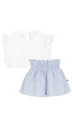 Conjunto niña Bermudas a Rayas Azules