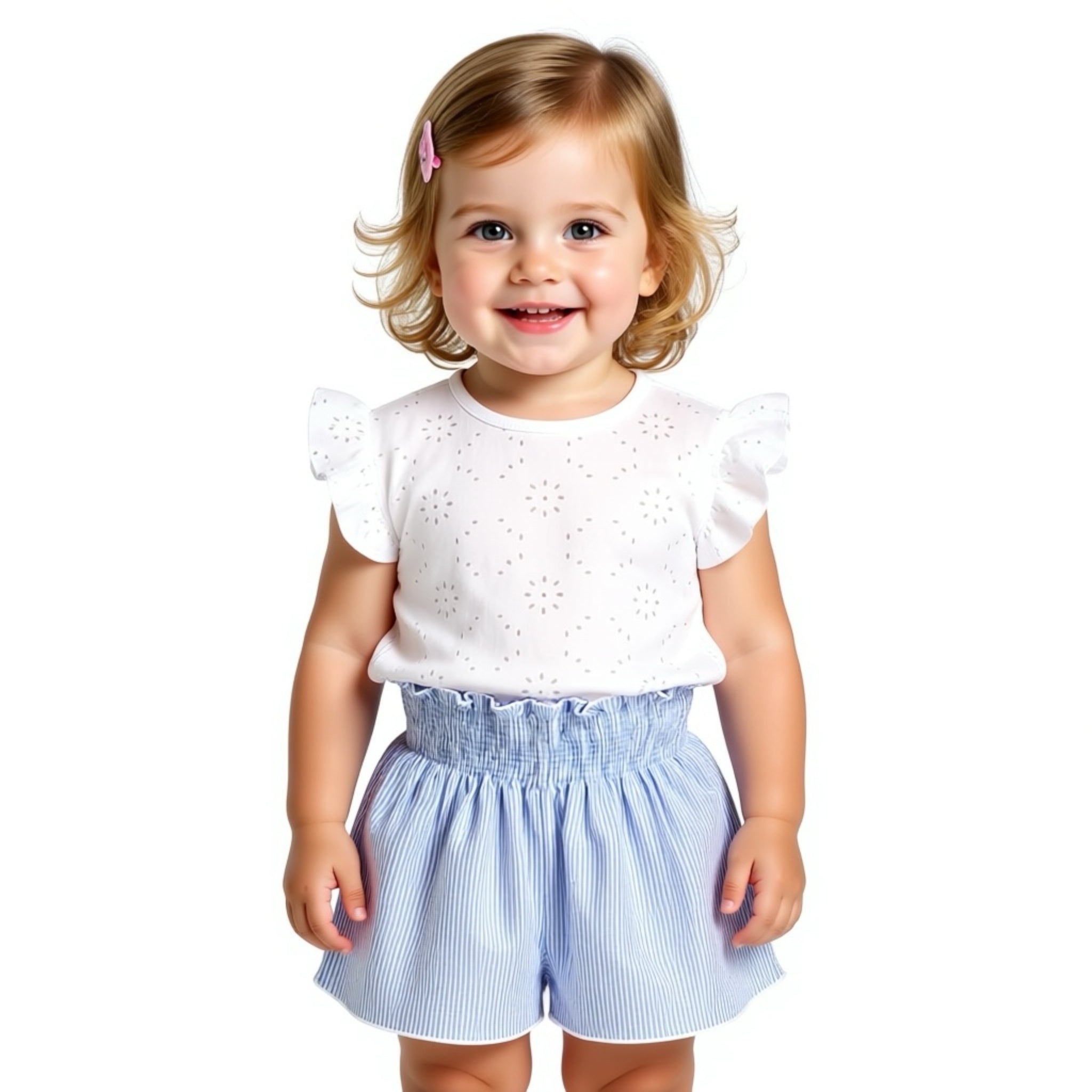 Conjunto niña Bermudas a Rayas